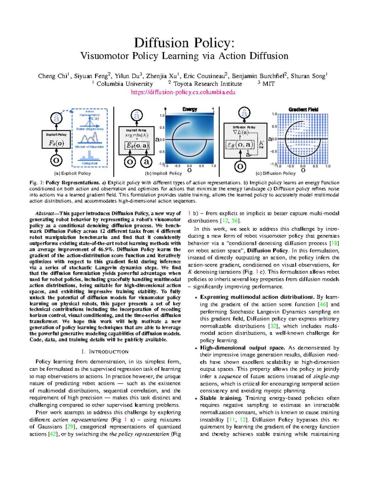Diffusion Policy 2023: Advancements in Visuomotor Learning Techniques ...