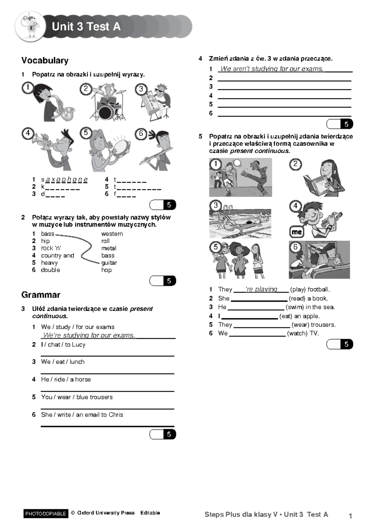 TEST Unit 3 Vocabulary & Grammar Exercises - Studocu
