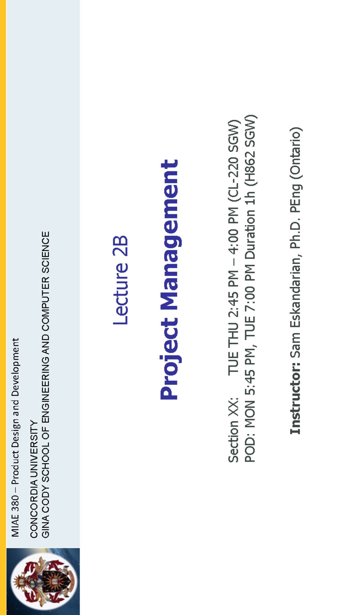 MIAE 380 Project Management Lecture Notes - Week 2B - Studocu