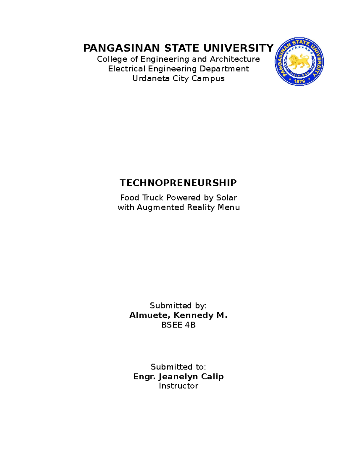 Techno 1 - notes - PANGASINAN STATE UNIVERSITY College of Engineering ...