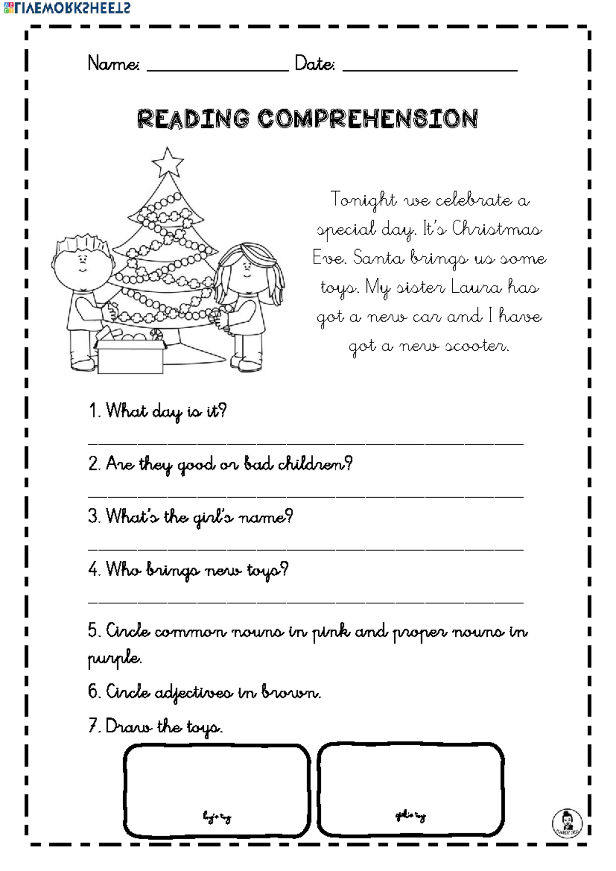 Reading - grammar - Name: _____________ Date: ________________ READING ...