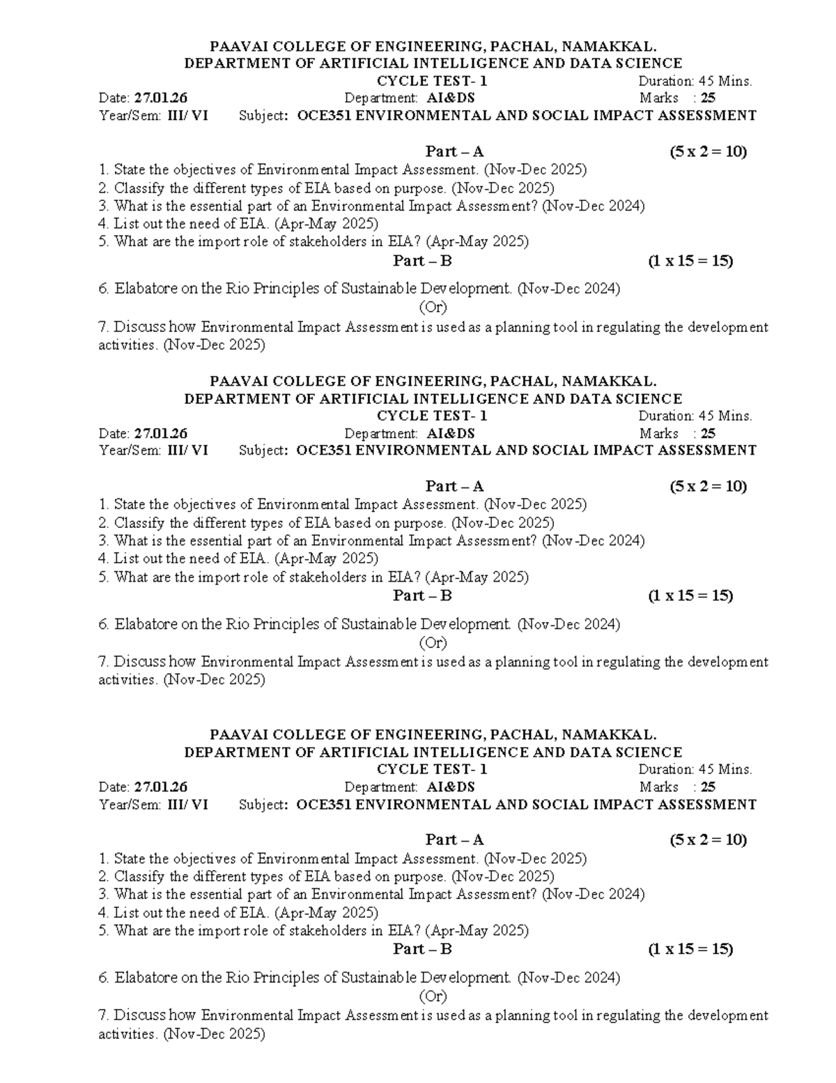 Cycle 1 Test - OCE351 Environmental & Social Impact Assessment 2025 ...