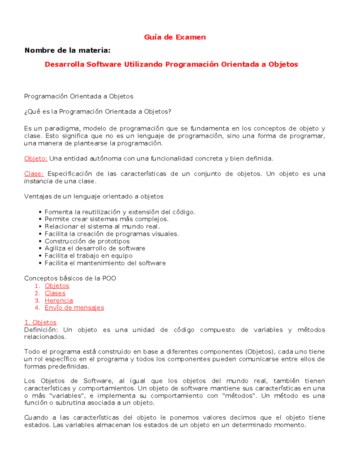 Guía de Examen 3CP: Programación Orientada a Objetos en Java - Studocu
