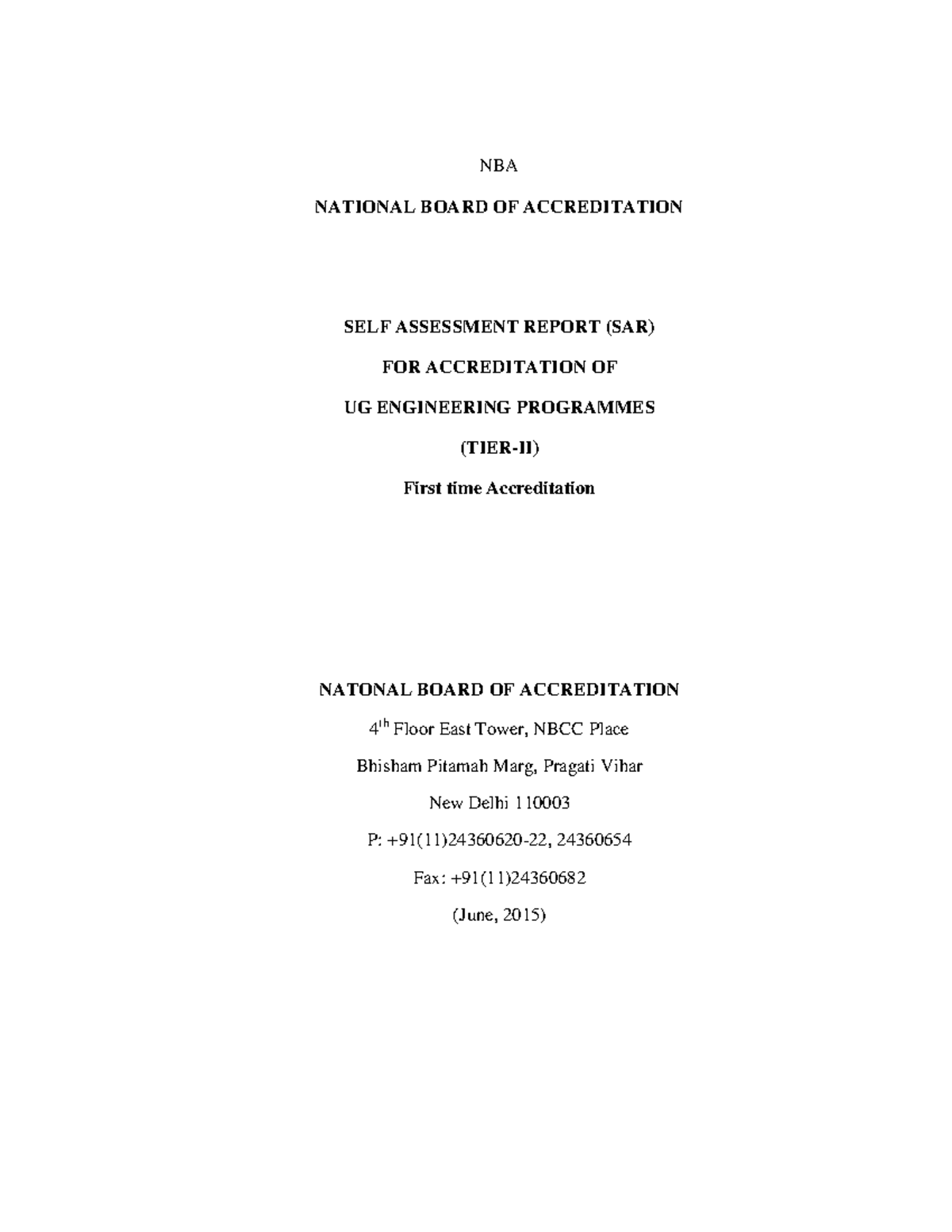 ECE-SAR - Guidelines for Accreditation of UG Engineering Programs - Studocu