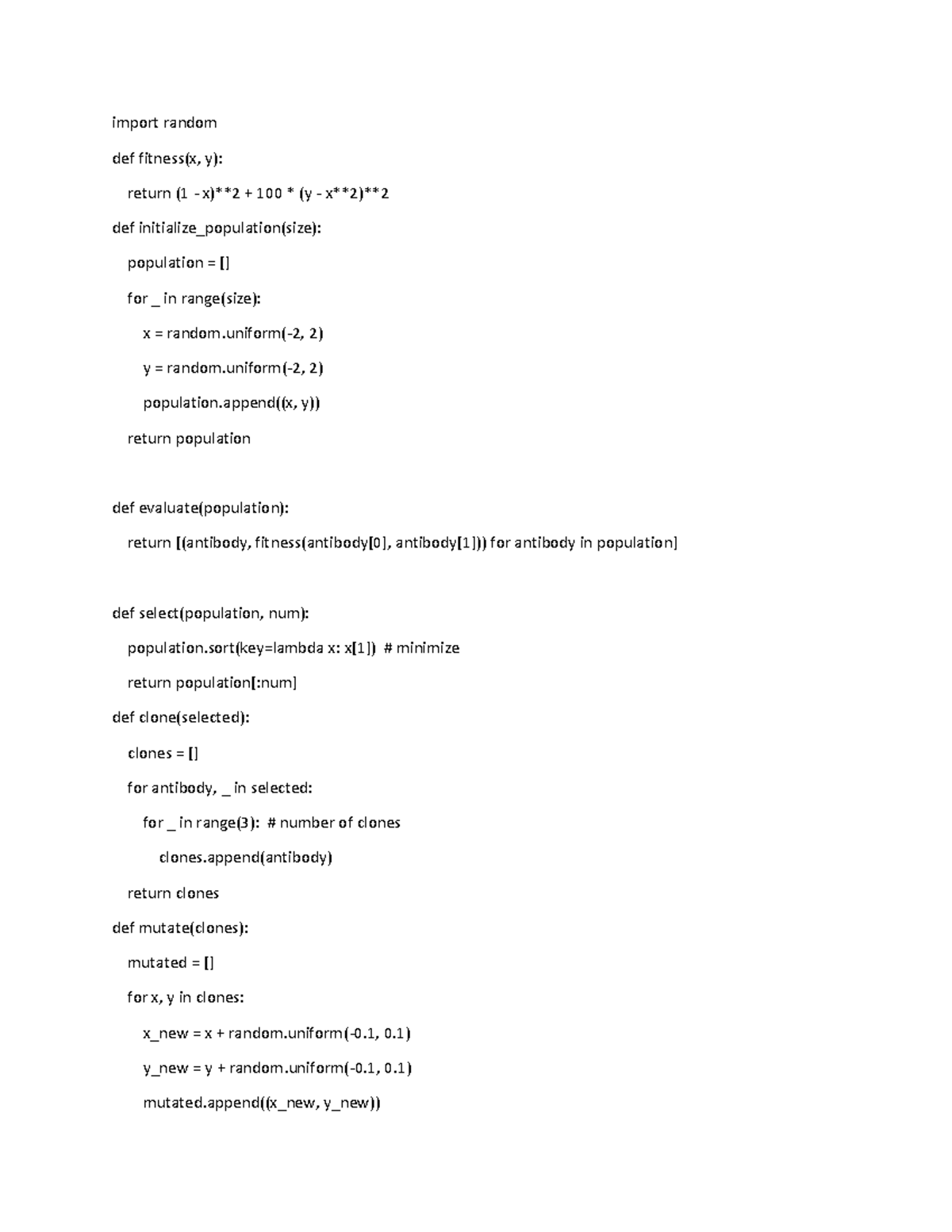 CI Practical 6: Clonal Selection Algorithm Implementation - Studocu