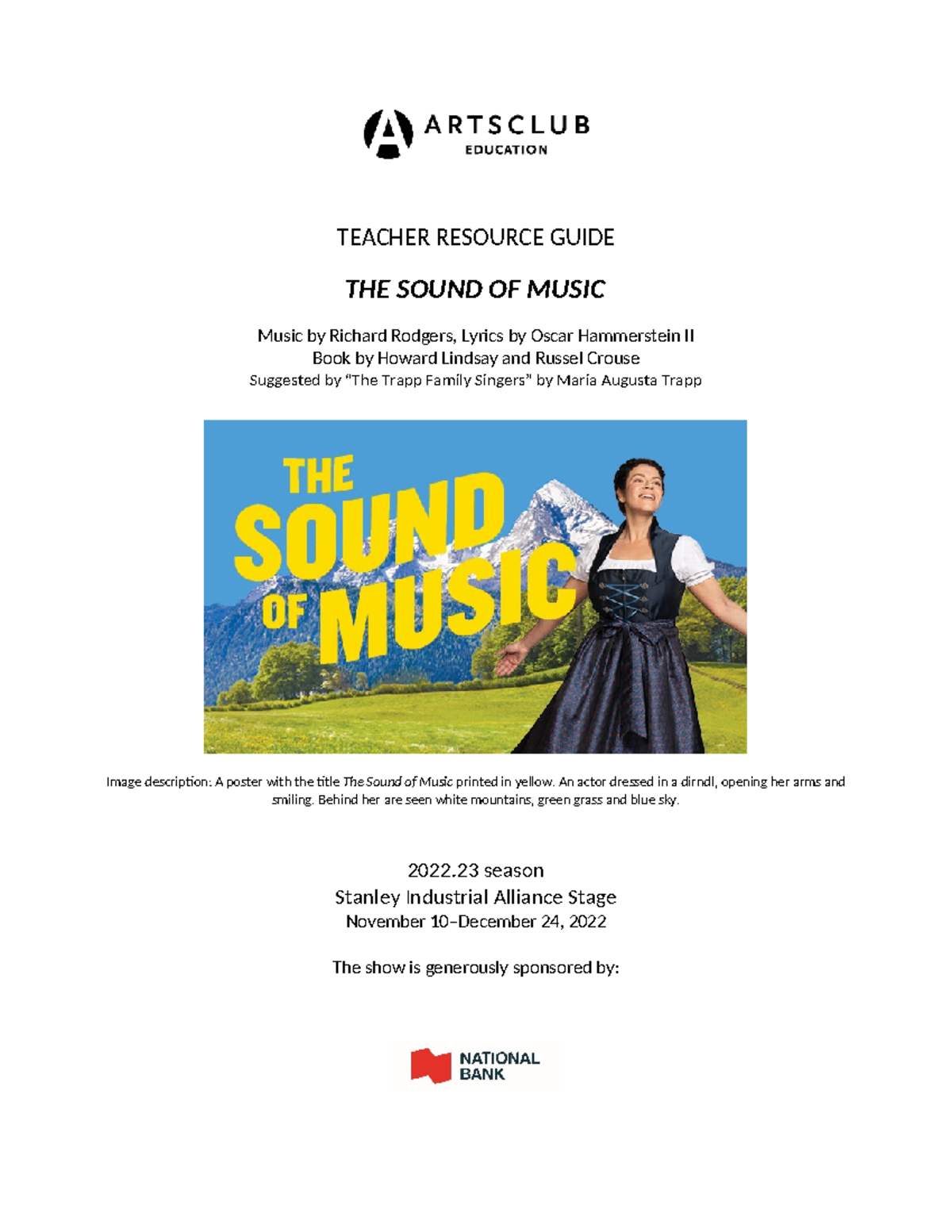 Teacher Resource Guide: The Sound of Music (Music 2022-23) - Studocu