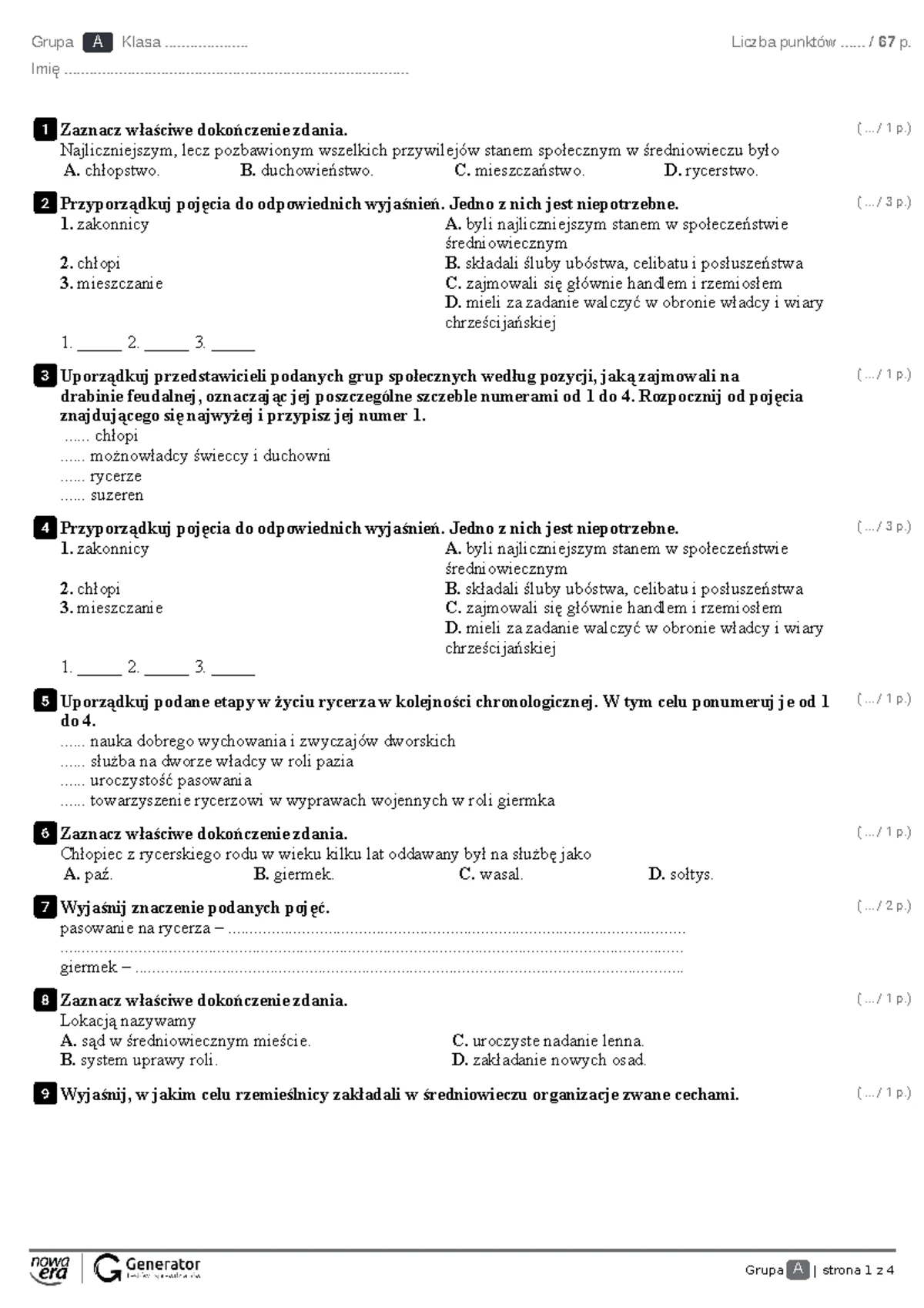 Skala Sprawdzian Klasa 5 Zadanie 1 0 2 Zamie Skal Liczbow Na 