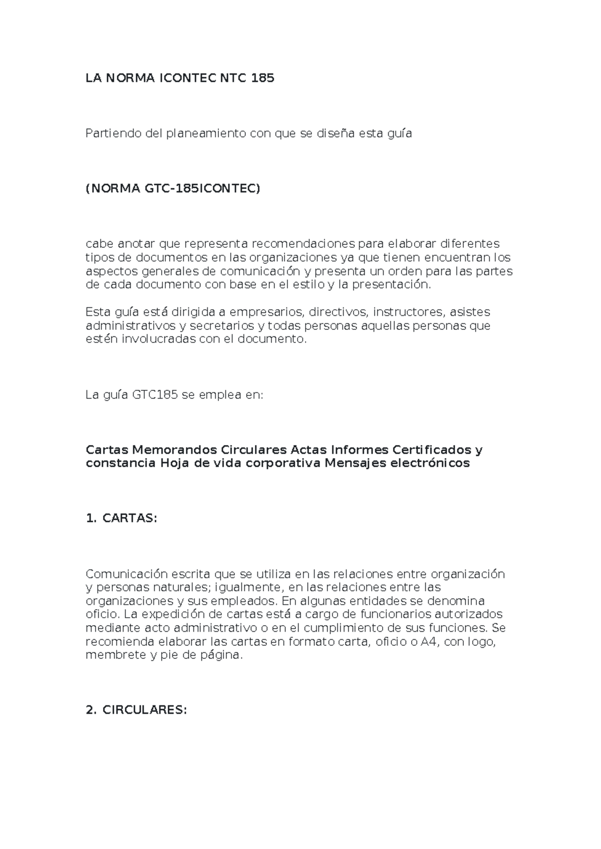 Guía Práctica: LA Norma Icontec NTC 185 para Documentos ...