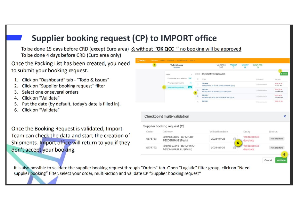 Supplier Booking Request Process (CP) for Import Office - Studocu