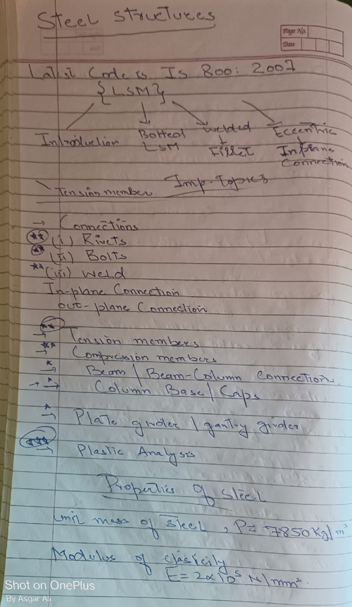 Steel Structure Civil Engg. Handwritten Notes Overview and Insights ...
