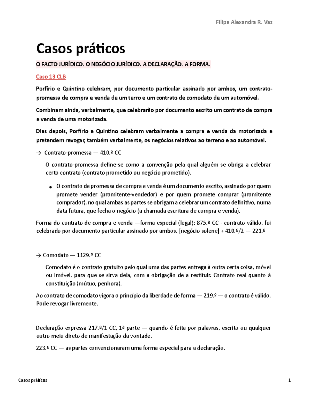 TGDC II - Casos Práticos Resolvidos sobre Negócio Jurídico - Studocu