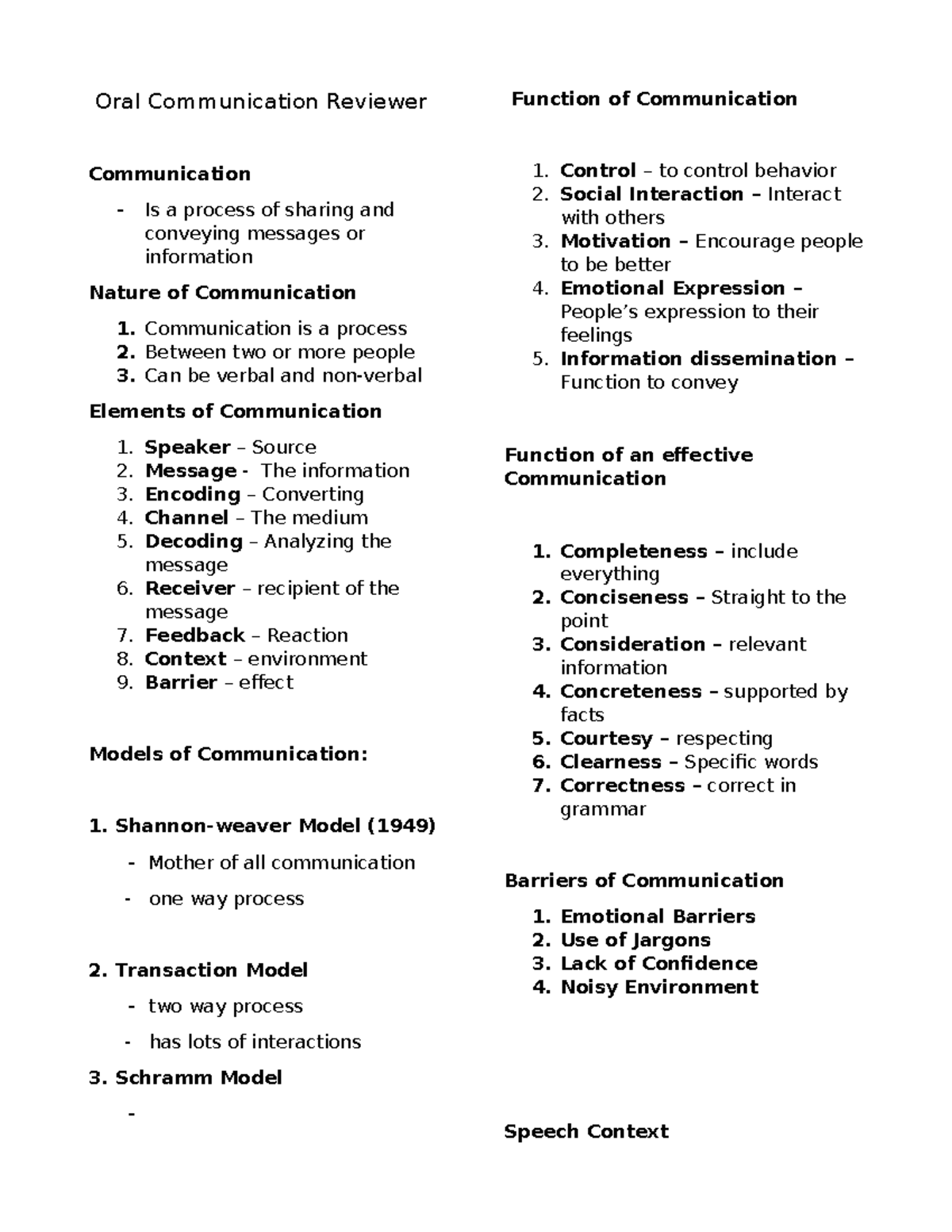 Oral Communication Reviewer - Oral Communication Reviewer Communication ...