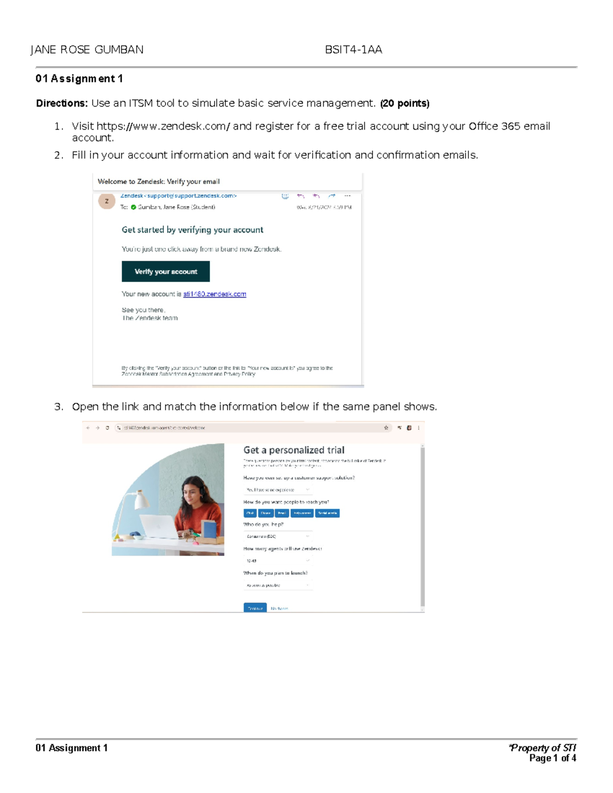 ITSM Tool Simulation Assignment 1 - STI (20 Points) - Studocu