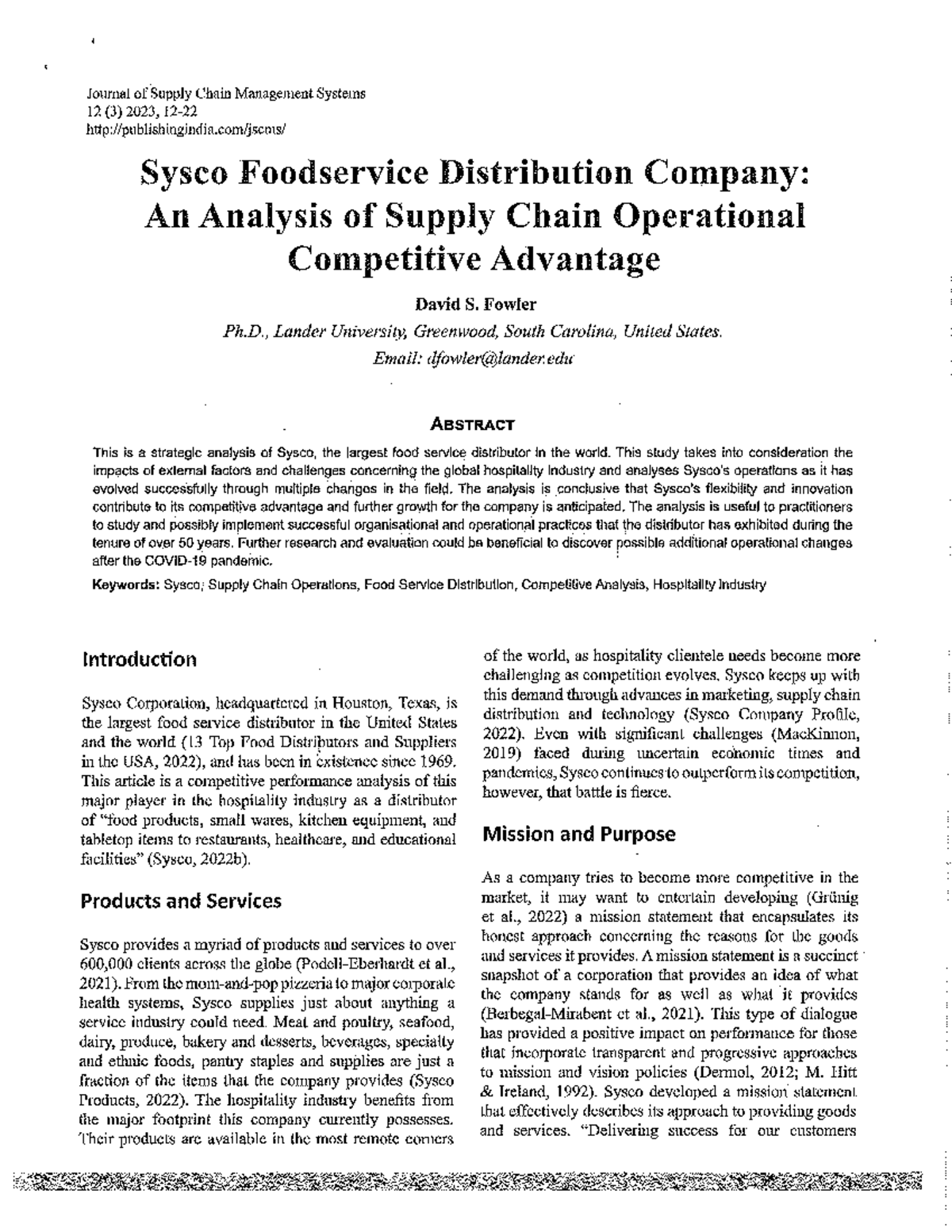 Midterm Exam Review Notes for Course Code XYZ123: Sysco Supply Chain ...