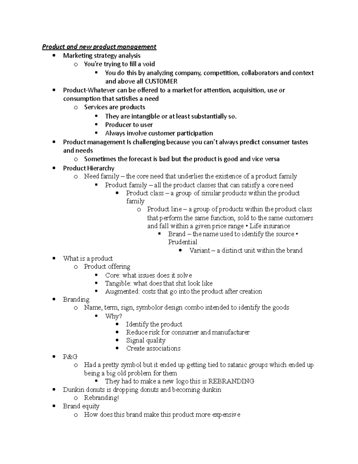 BUAD301 Exam 2 study guide - Product and new product management ...