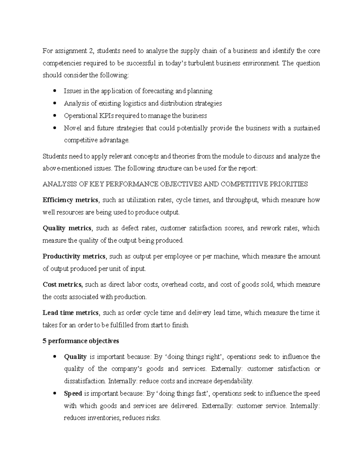 SCM Assignment 2: Analyzing Supply Chain Competencies and Strategies ...