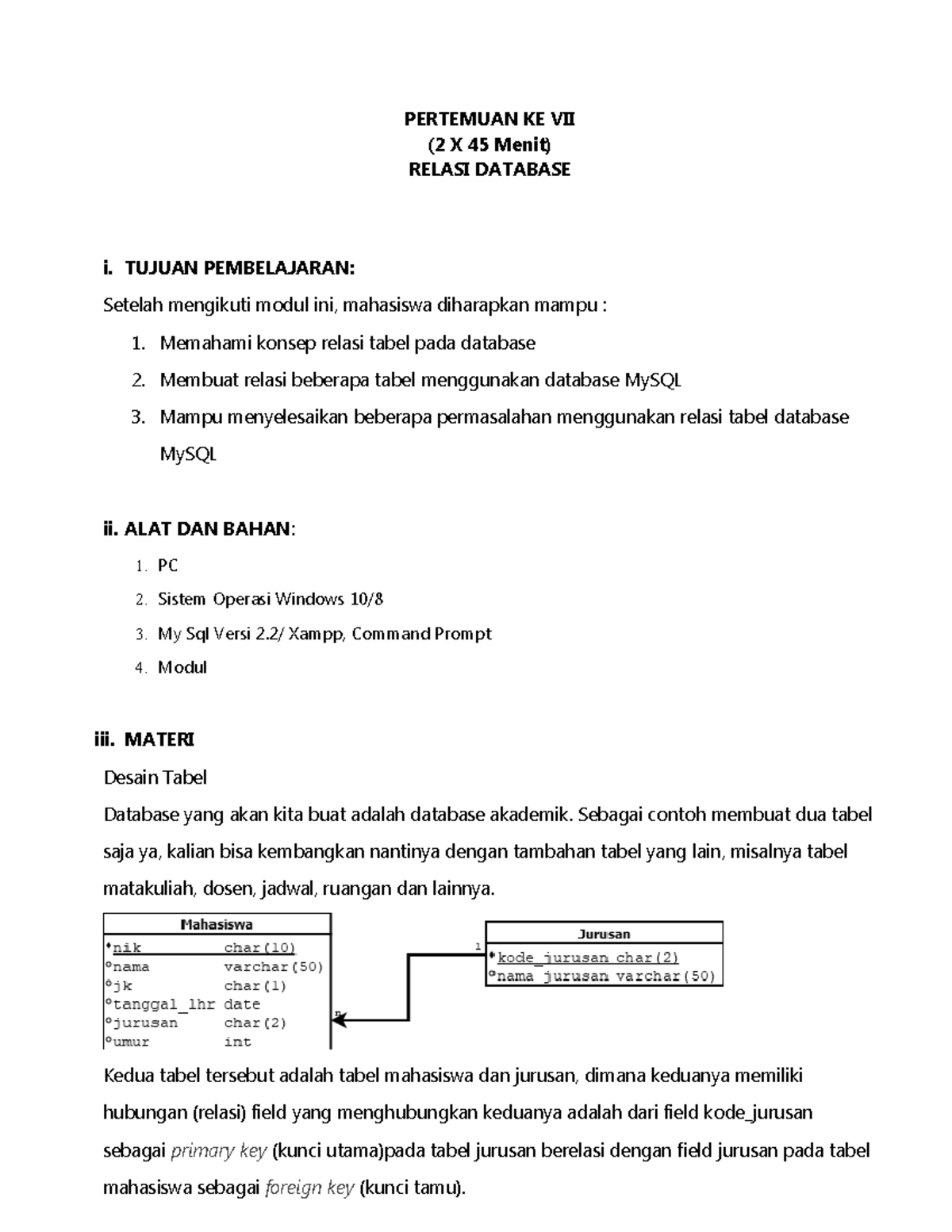 Modul SBD I - Pembelajaran Relasi Database dengan MySQL - Studocu