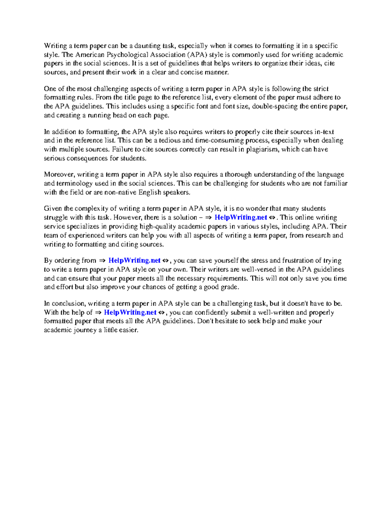 How to Write a Term Paper in APA Style: A Comprehensive Guide - Studocu