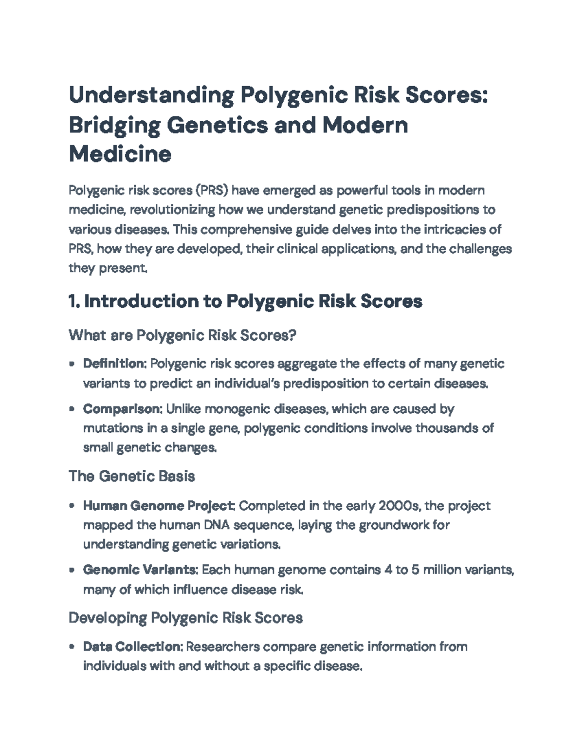 Understanding Polygenic Risk Scores: Implications in Medicine ...