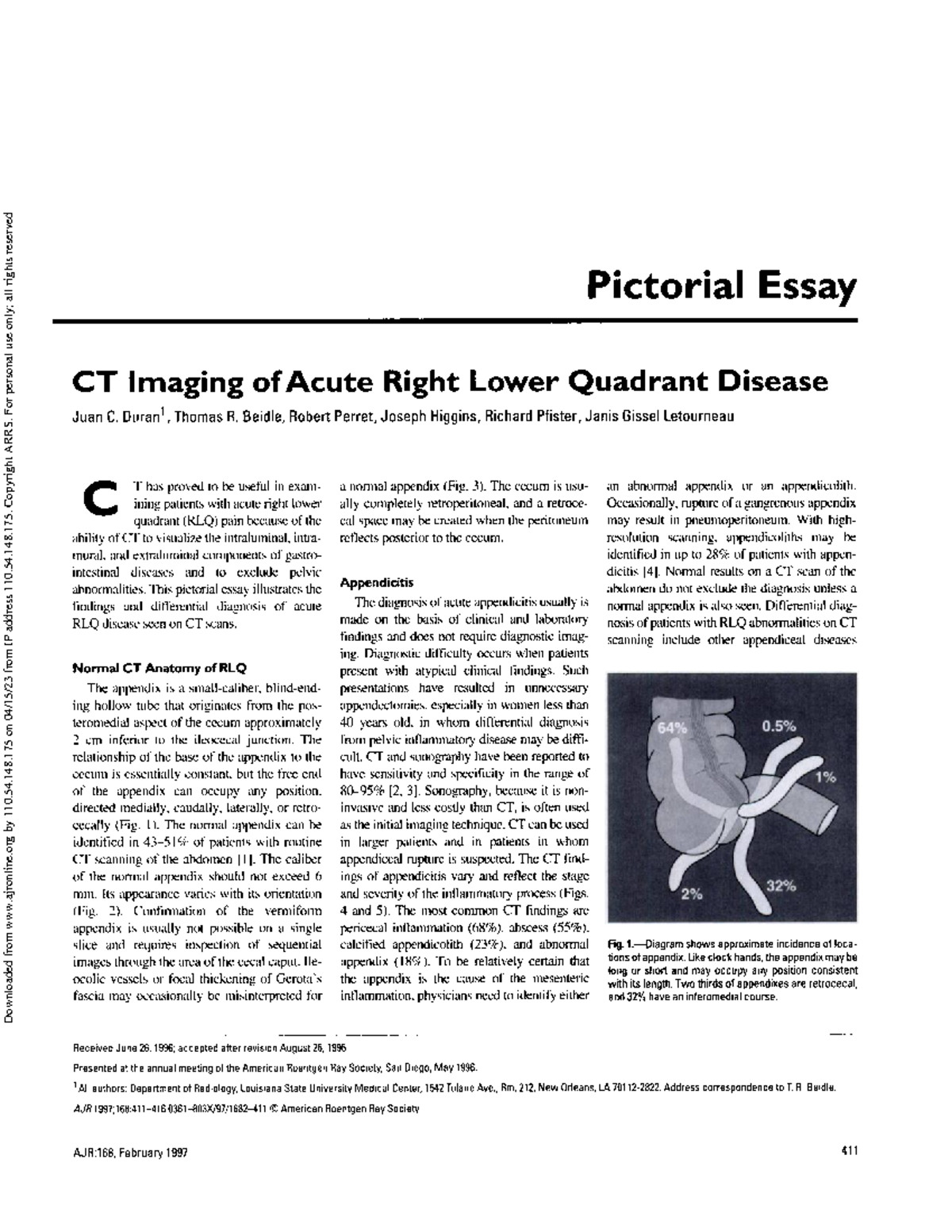 CT Imaging of Acute RLQ Diseases: A Pictorial Essay - Studocu