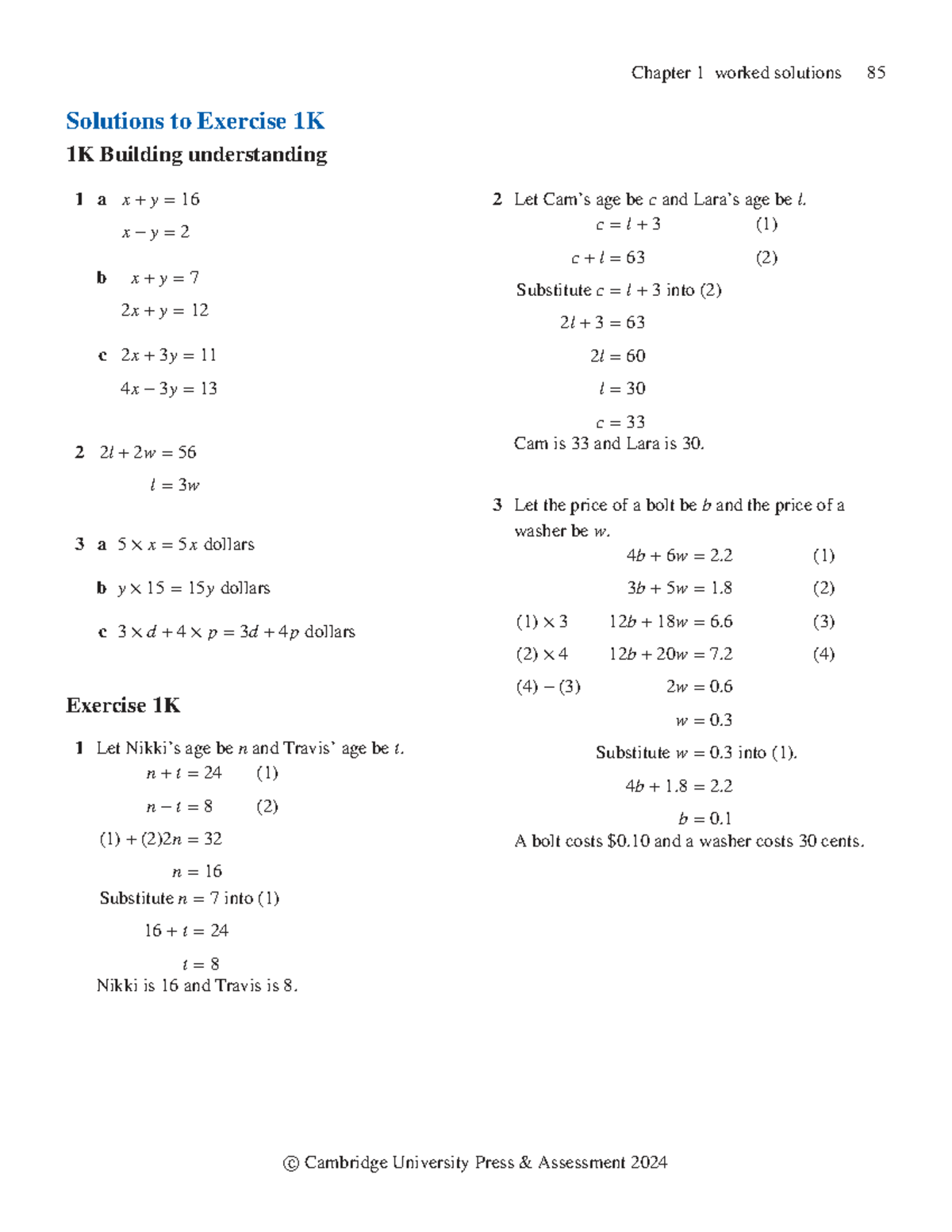 Chapter 1: Worked Solutions to Exercise 1K - Essential Mathematics AC ...