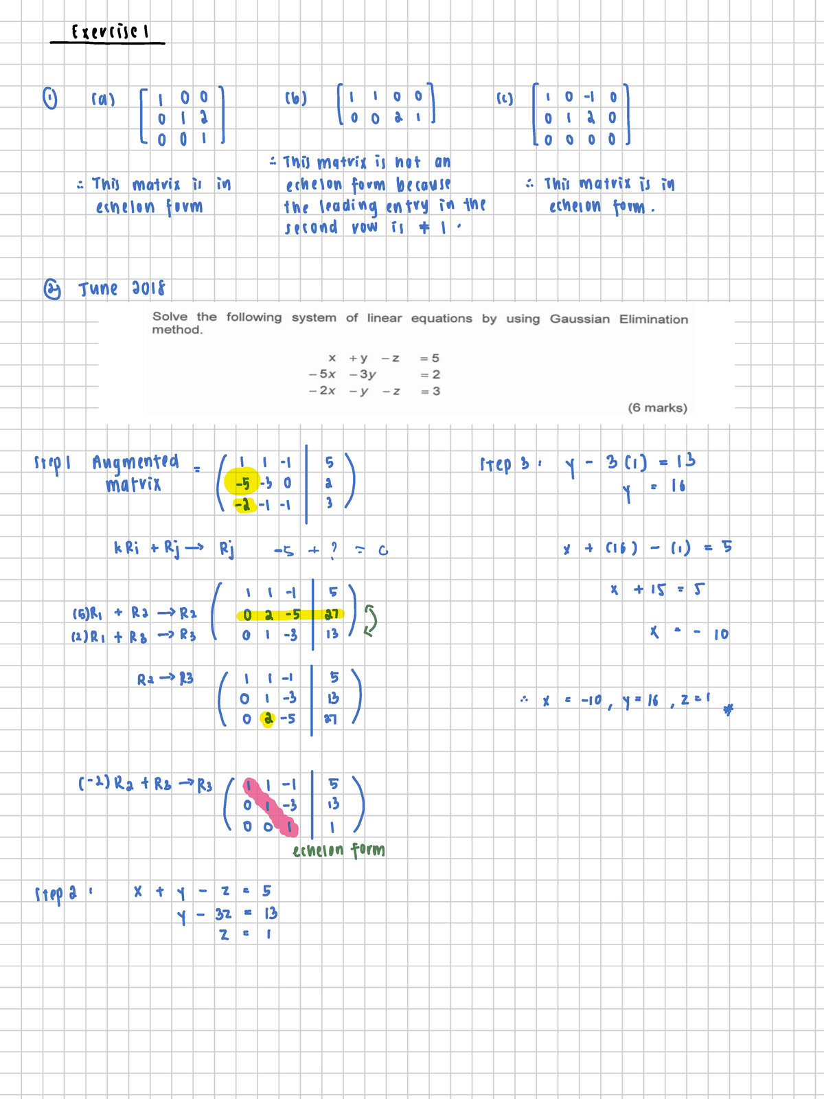 Chapter 2 Exercises 1-6 Notes for Reference (Course Code: 100 012 ...