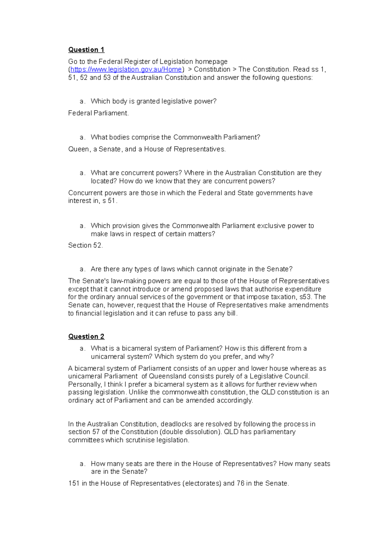 LLB107 Tutorial Week 2 - Question 1 Go to the Federal Register of ...
