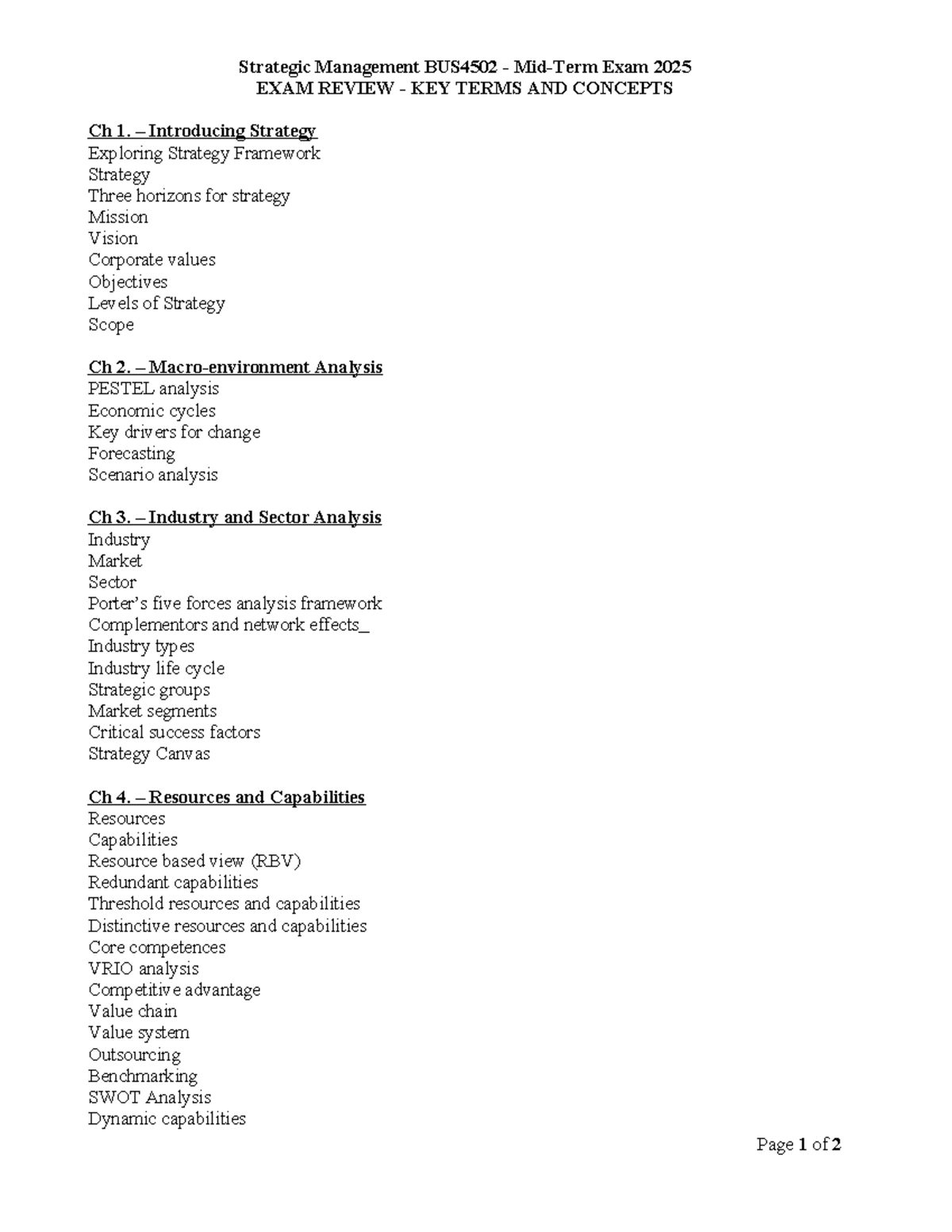 Midterm Exam Review 2025 for students - key terms and concepts ...