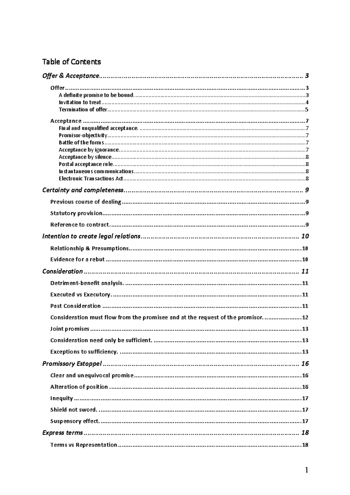 Contract Law 1: Final Exam Study Guide - Studocu