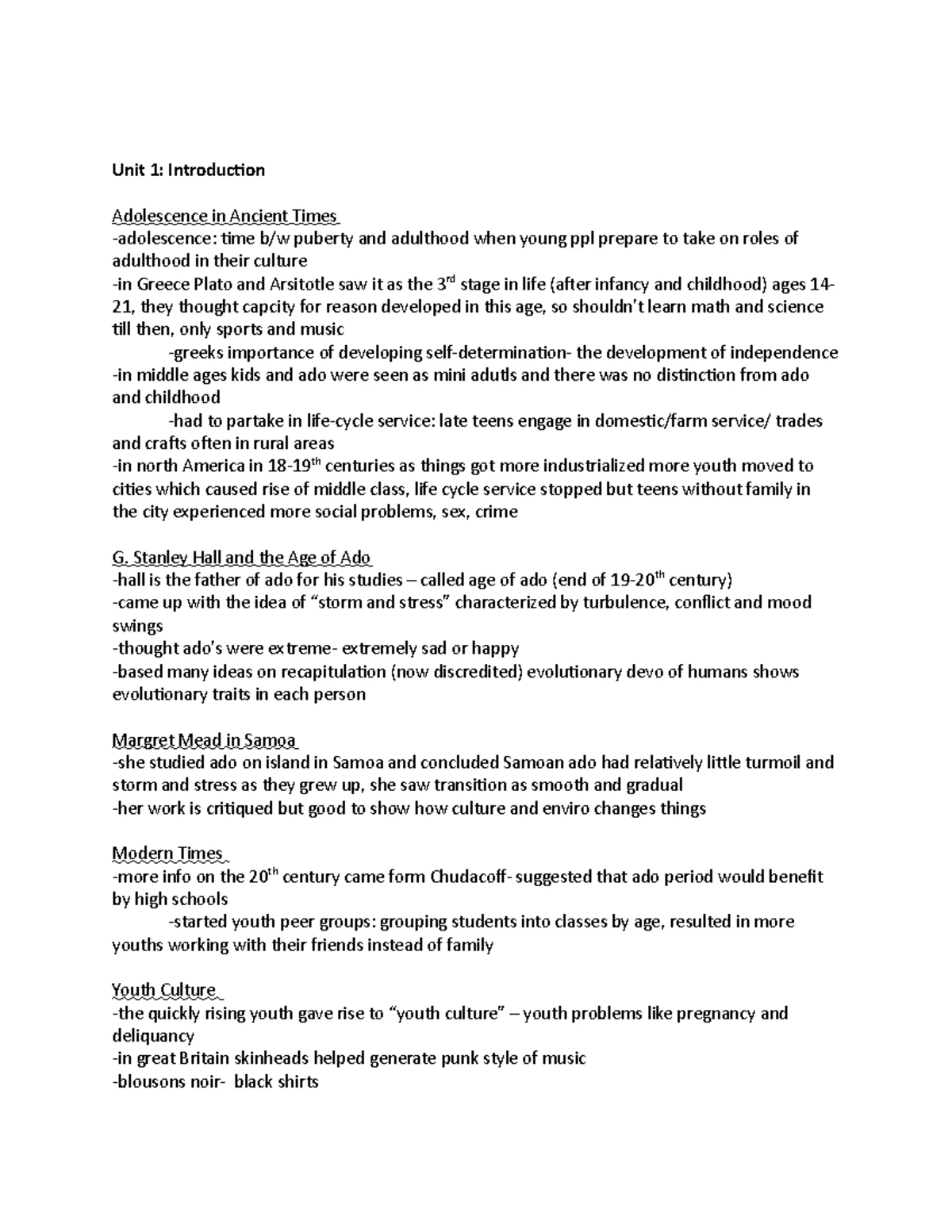 Chapter 9 - Lecture notes 9 - PSYC 3310 – ADOLESCENT DEVELOPMENT ...
