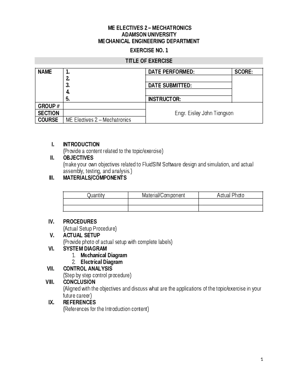 Briefing Form - STIE - BOQ for air conditioning - Mechanical ...