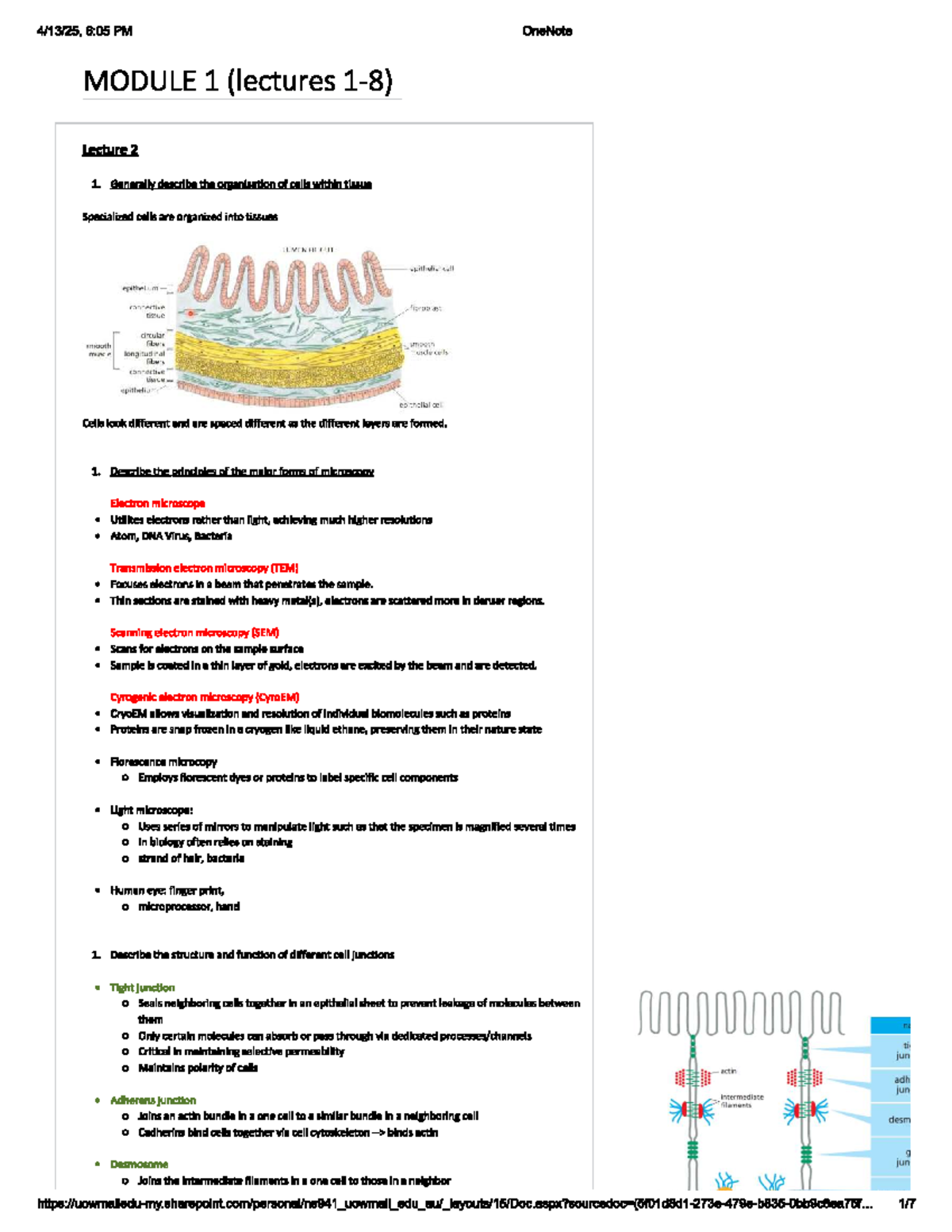 Biol340 week 1-2 - week 1-2 lecture notes - 6:05 PM OneNote MODULE 1 ...