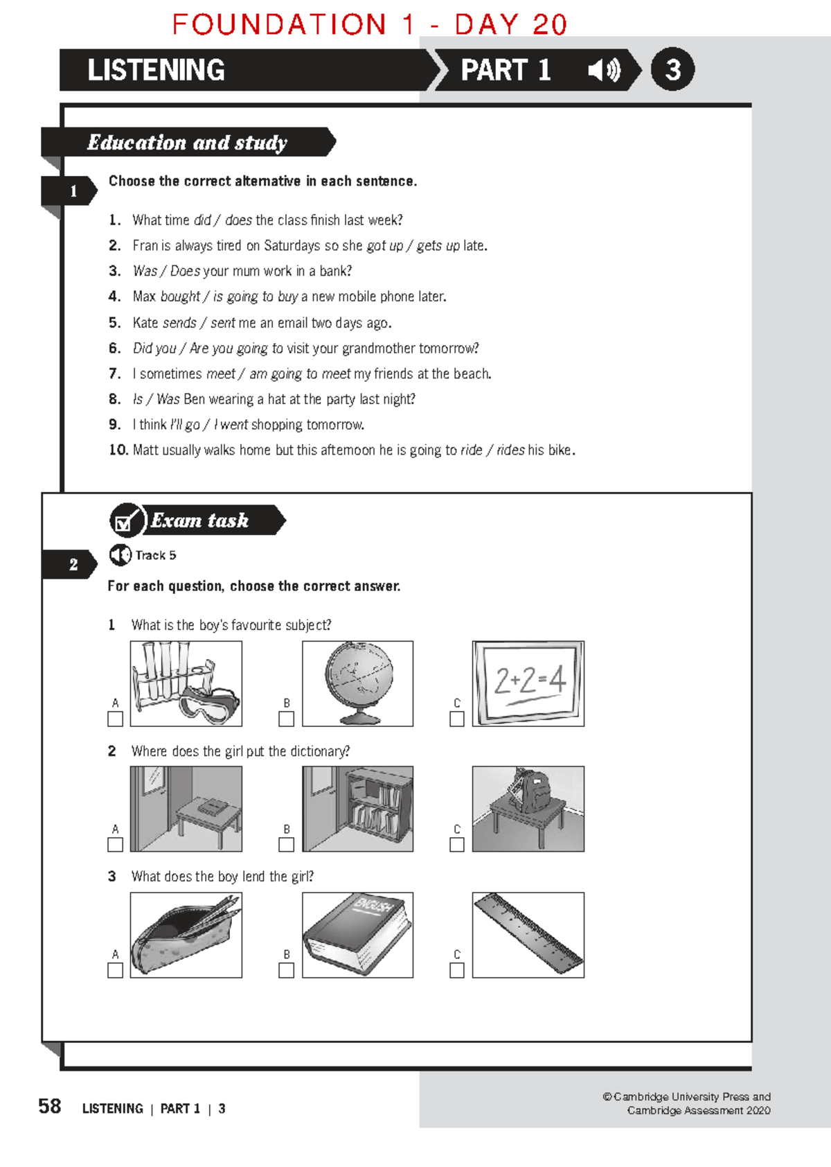 FOUNDATION 1 DAY 20 LISTENING EXERCISES AND TASKS - Studocu