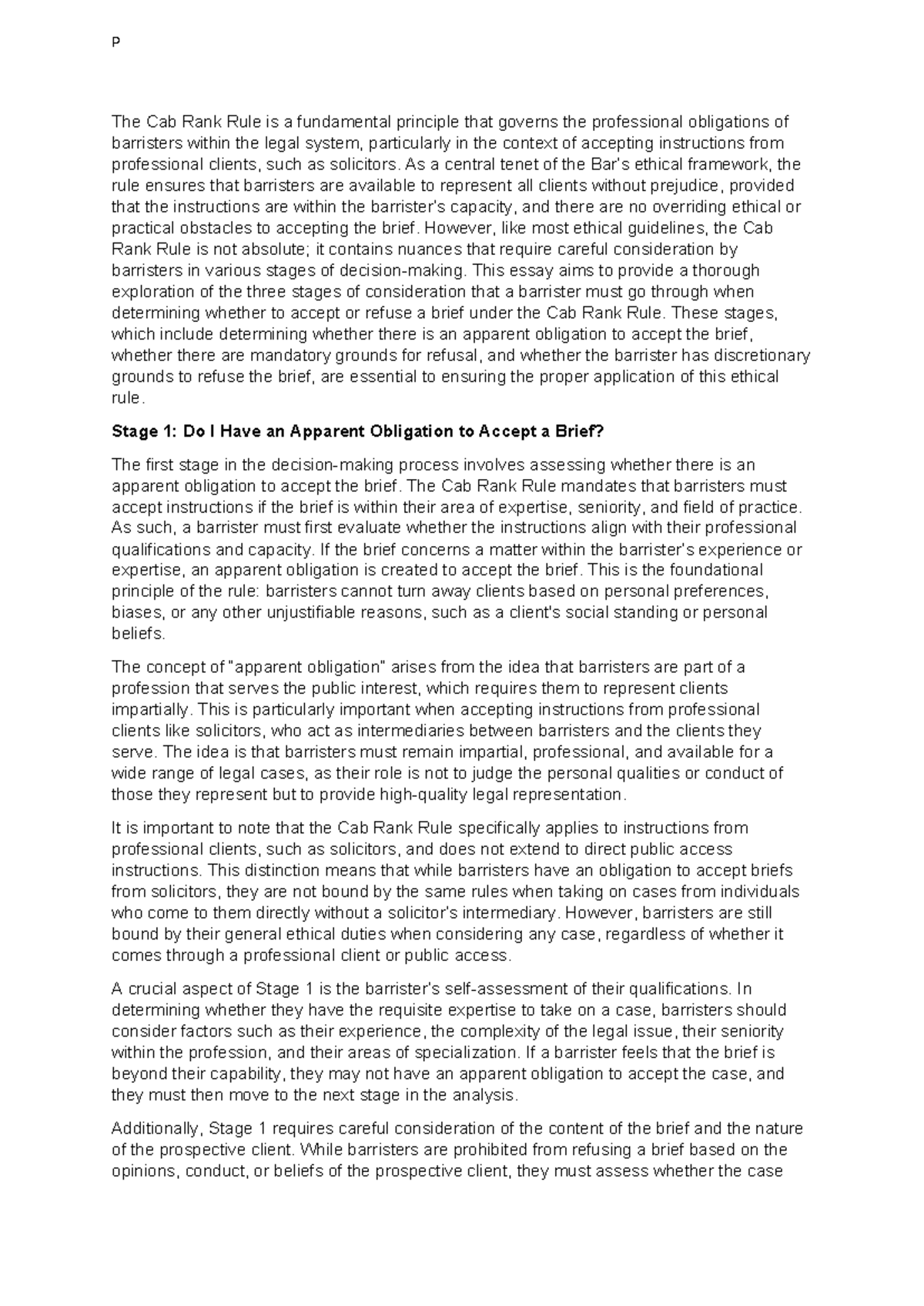 Revision Guides - P The Cab Rank Rule is a fundamental principle that ...