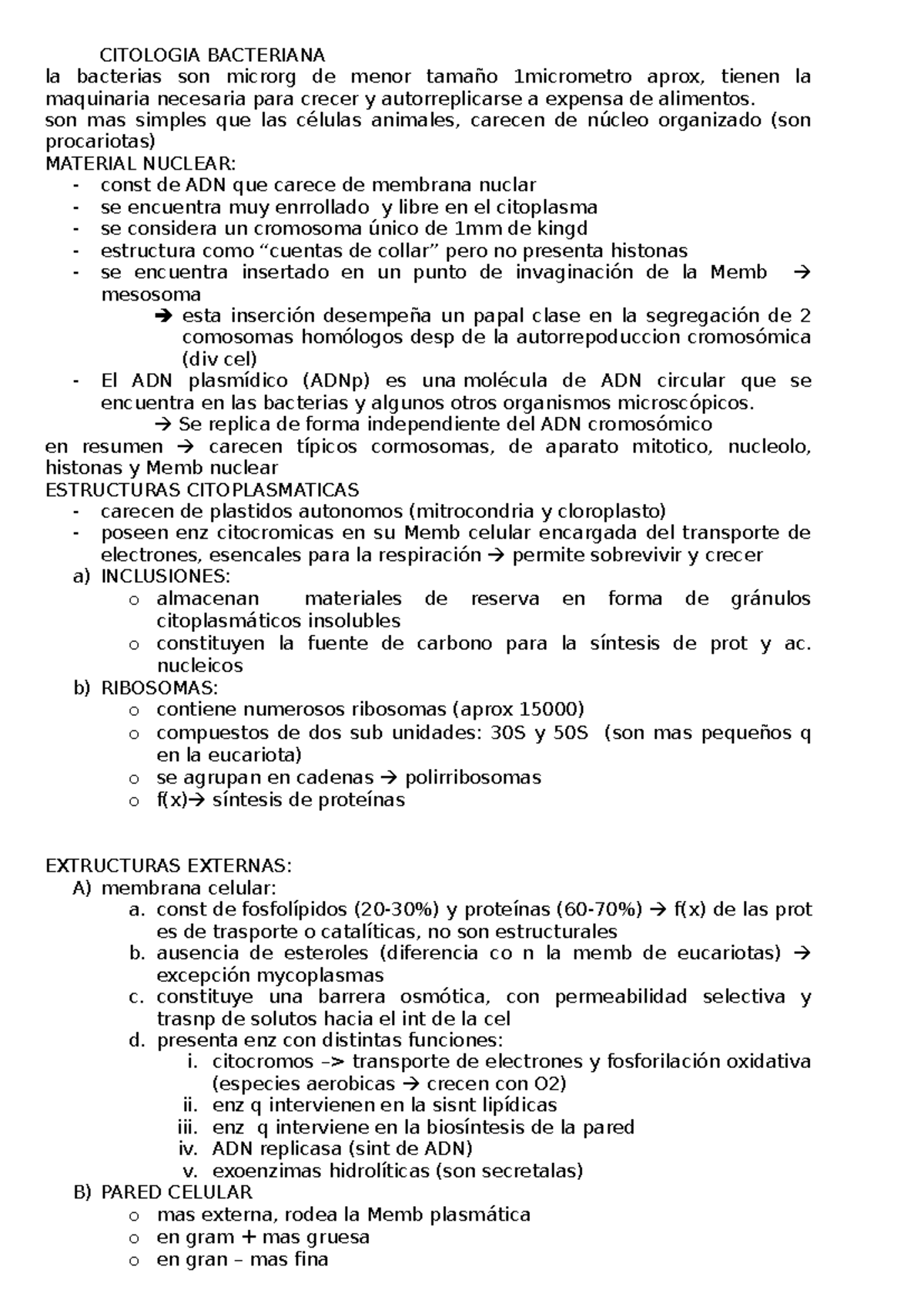 Temas 2 Bacterias - CITOLOGIA BACTERIANA la bacterias son microrg de ...