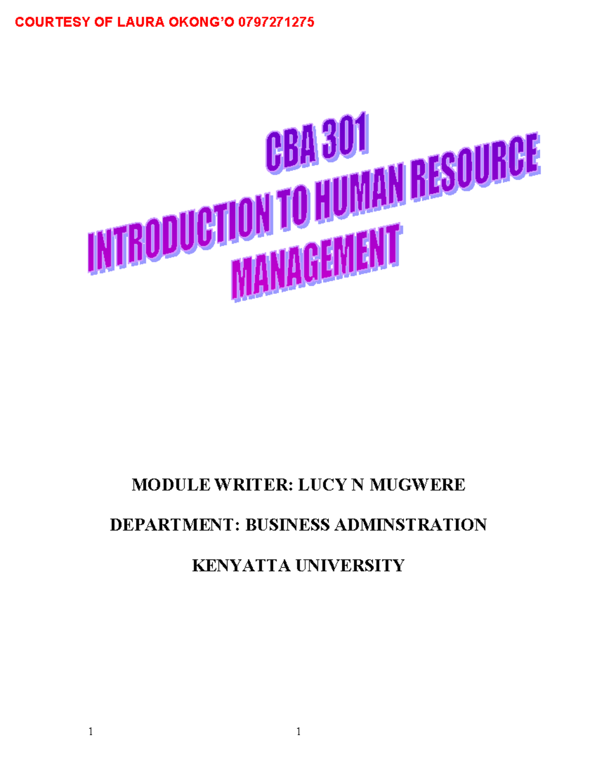 BHM 301 Final Exam Notes on Human Resource Management I - Studocu
