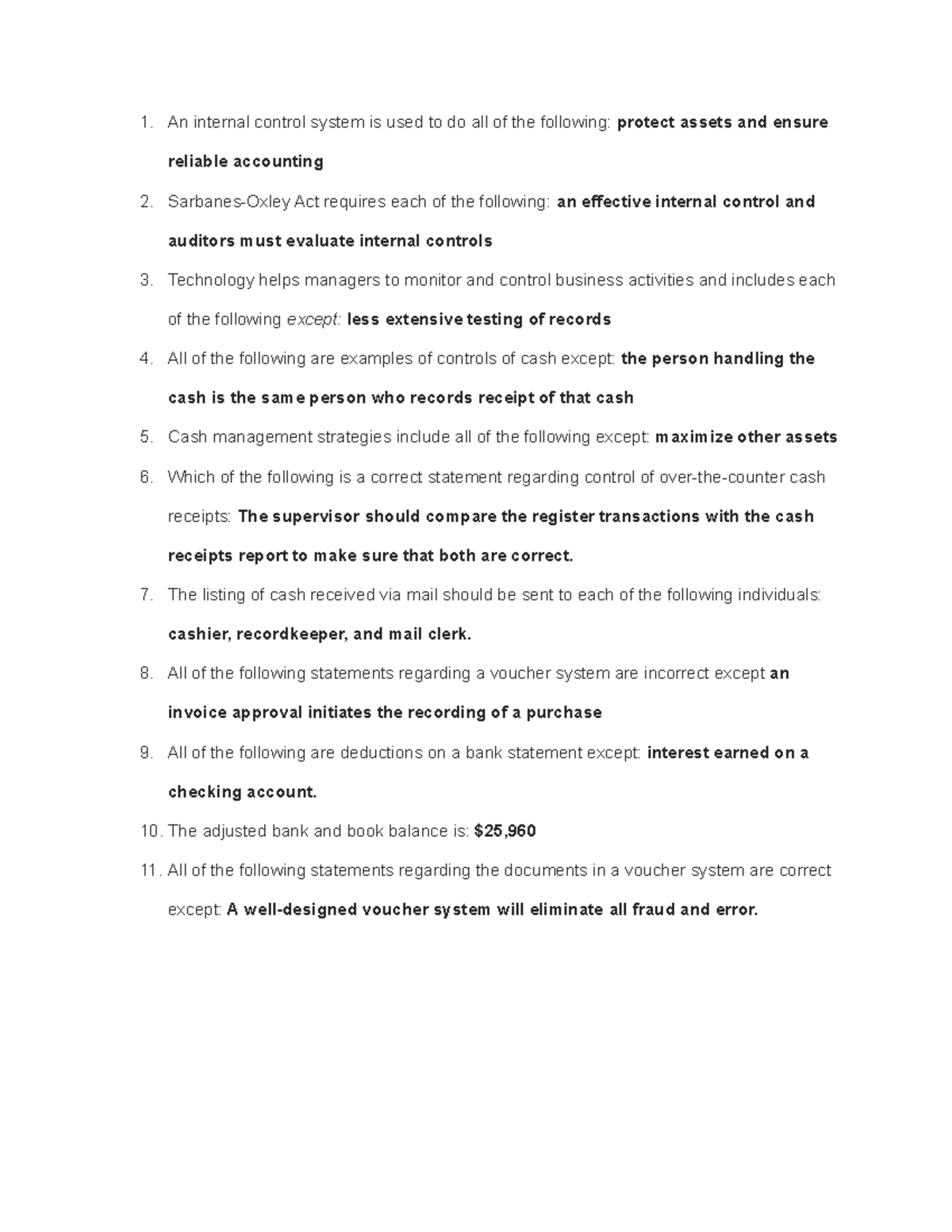 Chapter 6 Online Lecture Assignment: Internal Control Systems - Studocu