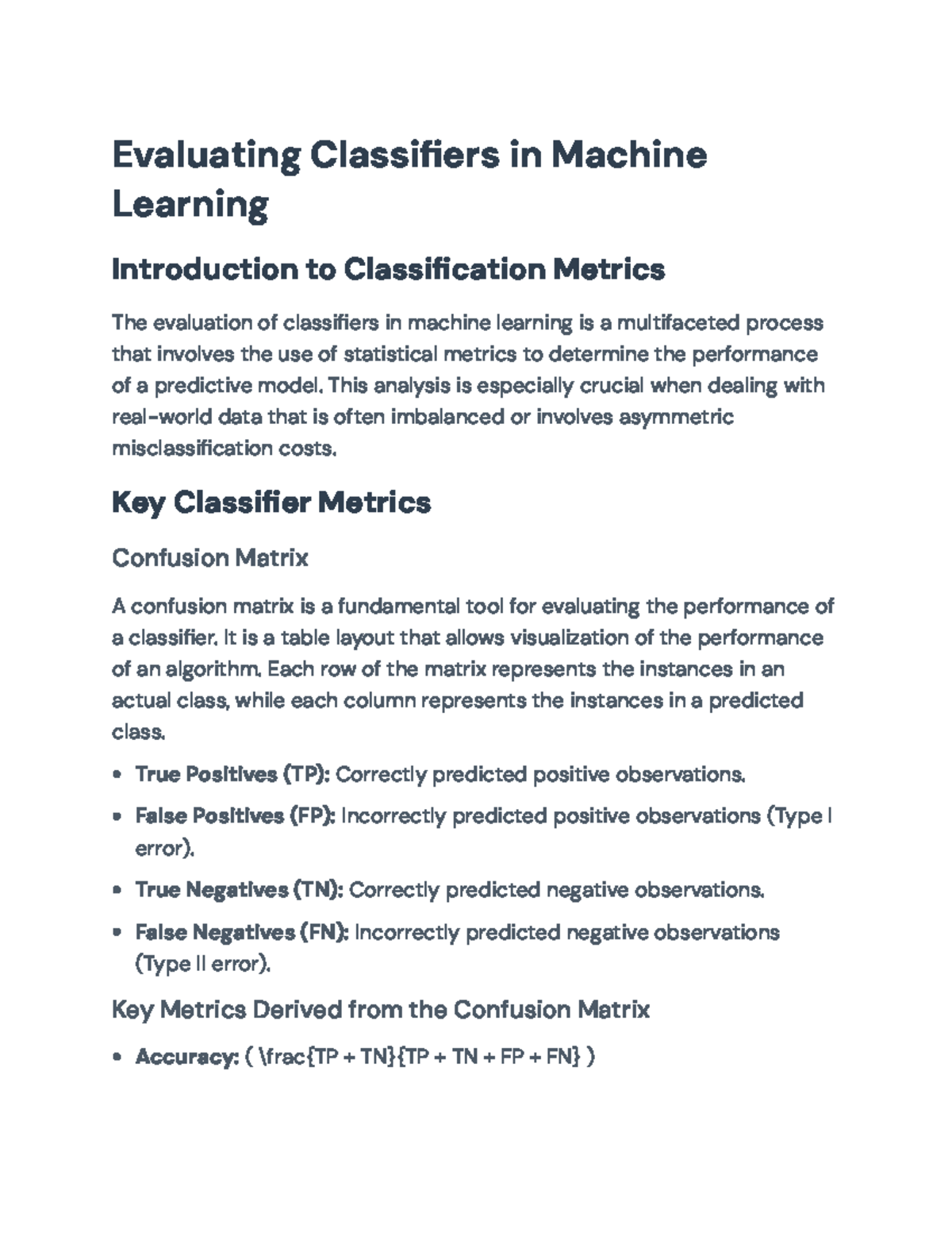 Evaluating Classifiers in Machine Learning: Metrics and Techniques ...
