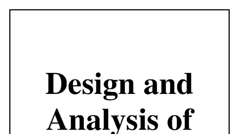 Design and Analysis of Algorithms Lab Manual (CS101) - Studocu