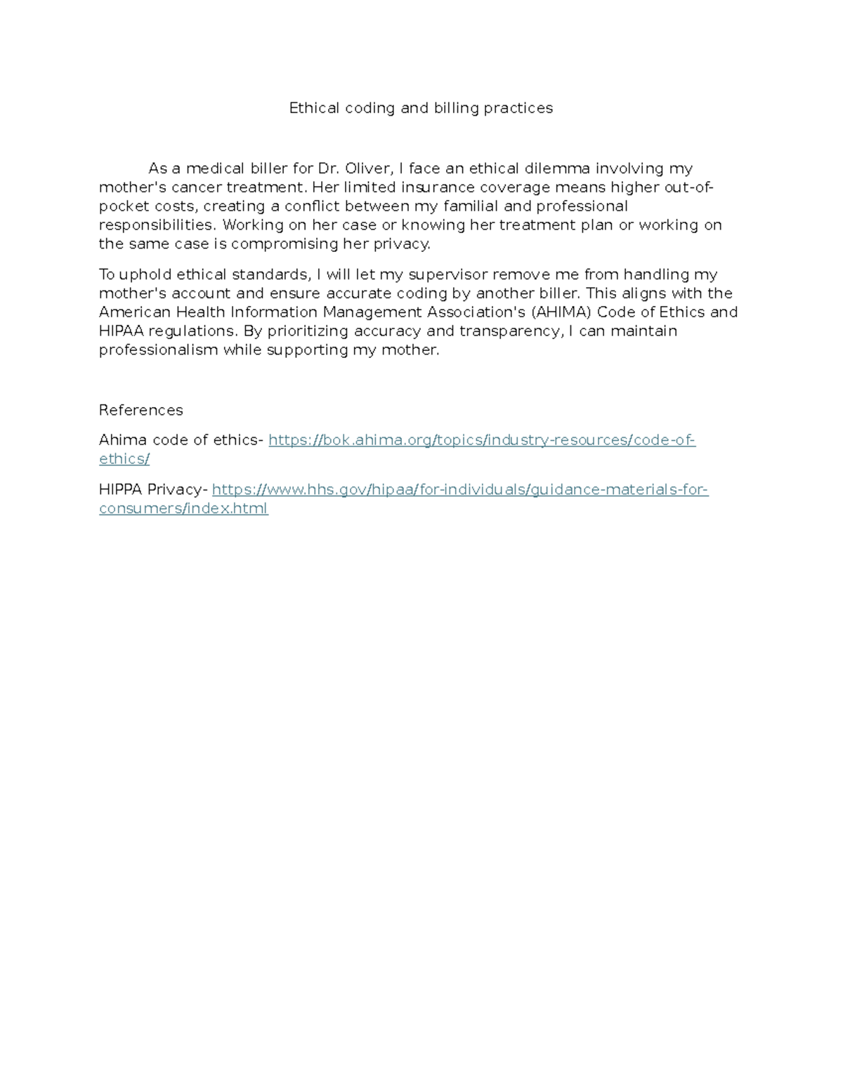 Module 1: Ethical Billing Practices and Dilemmas (8-11-24) - Studocu