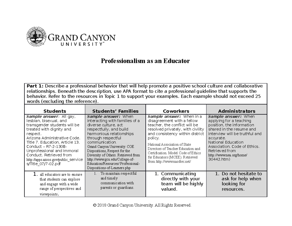 Professionalism in Education: Building Positive Relationships and ...