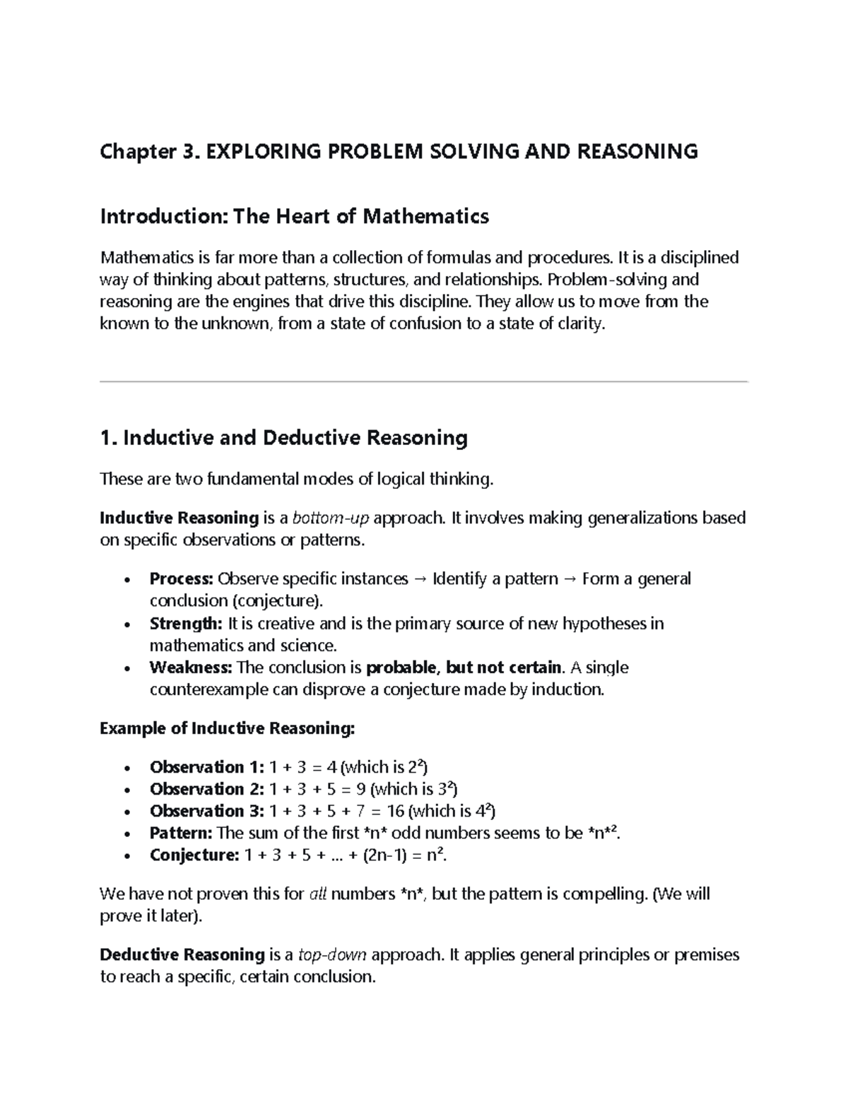 Chapter 3: Exploring Problem Solving & Reasoning in Mathematics - Studocu