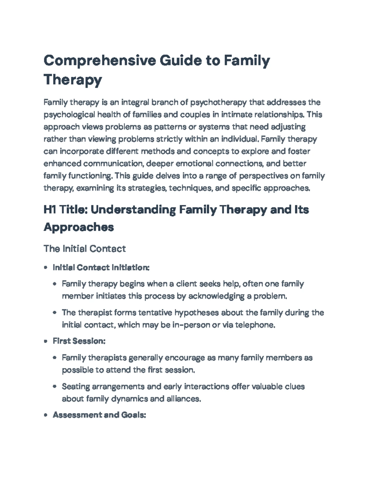 Comprehensive Guide to Family Therapy: Techniques & Strategies - Studocu