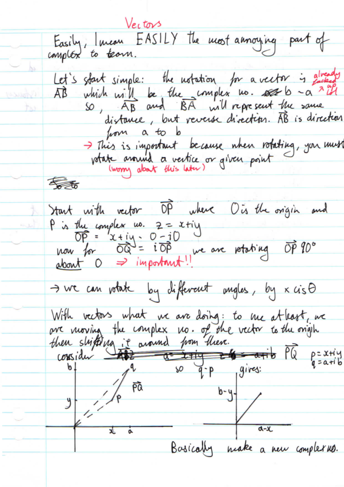Vectors - Vector notes - Vectors complex to team. Easily, I mean EASILY ...