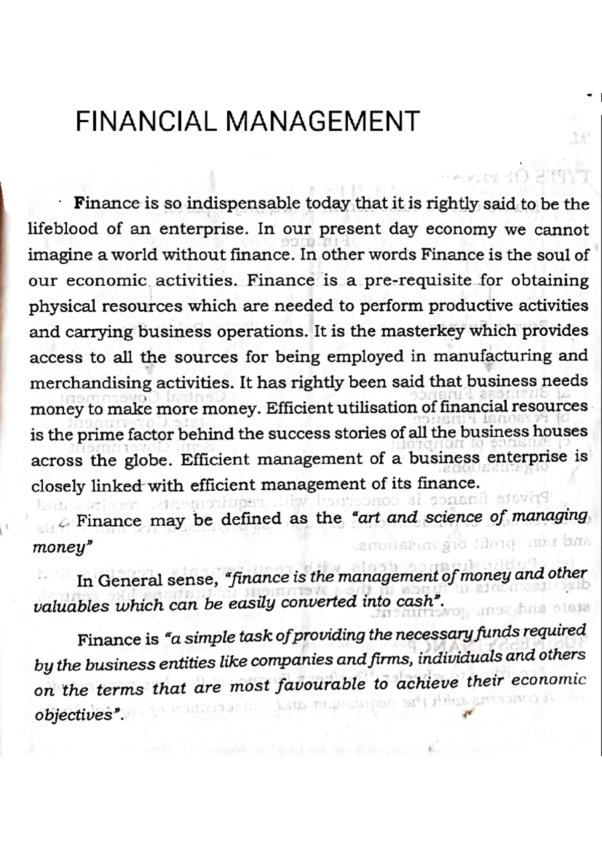 Financial management 1 - B.com computer application - MG University ...