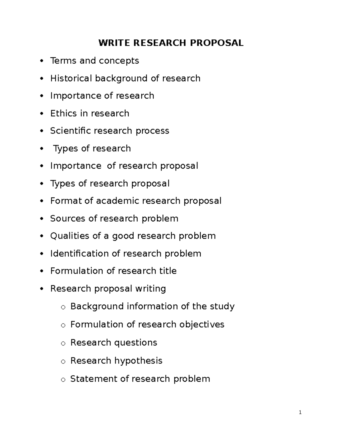Research Proposal Writing: Guidelines and Key Elements - Studocu