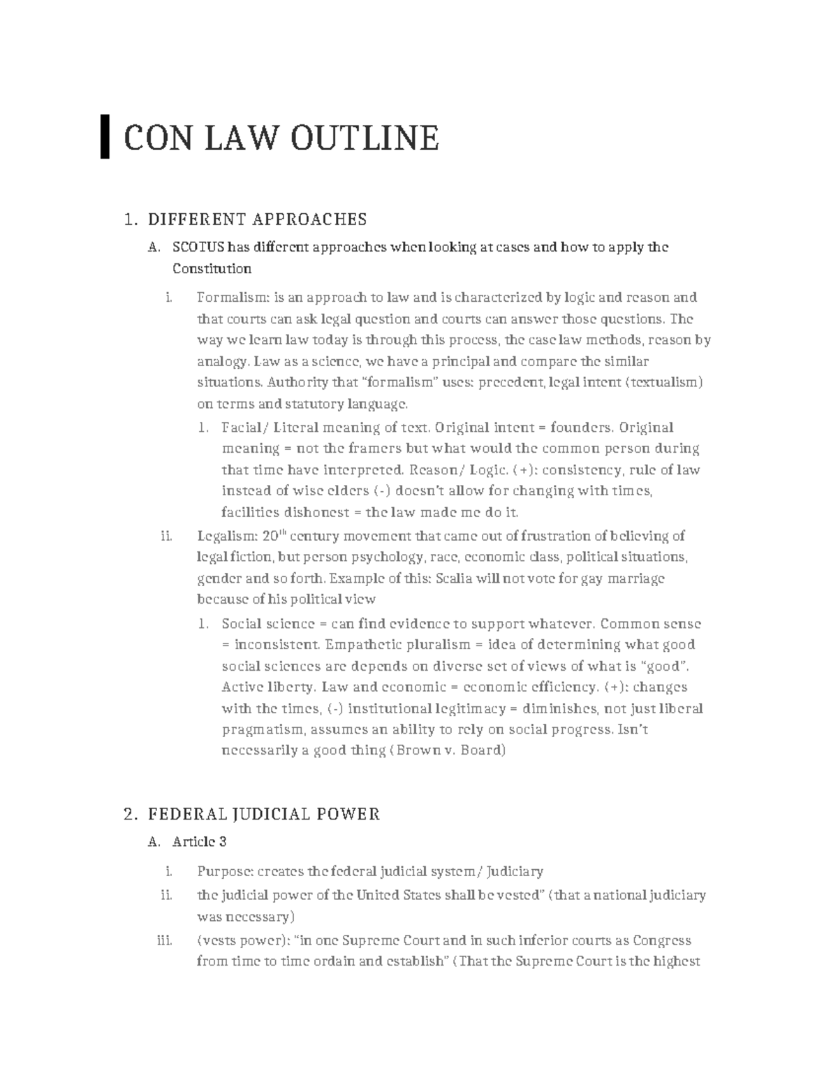 CON LAW (Constitutional Law) Course Outline and Key Concepts - Studocu
