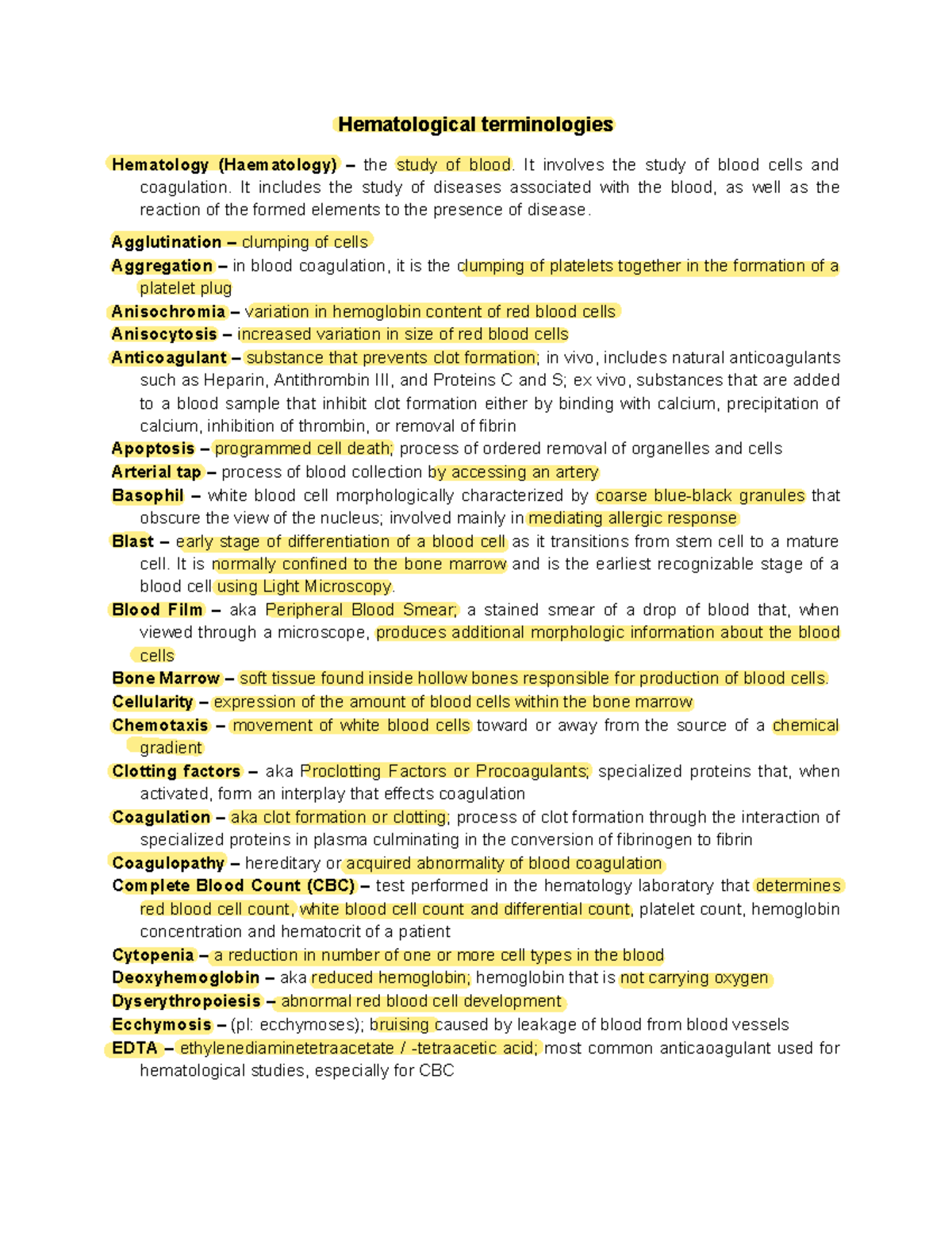 Hematology Basics: Key Terminologies for Understanding Blood Studies ...