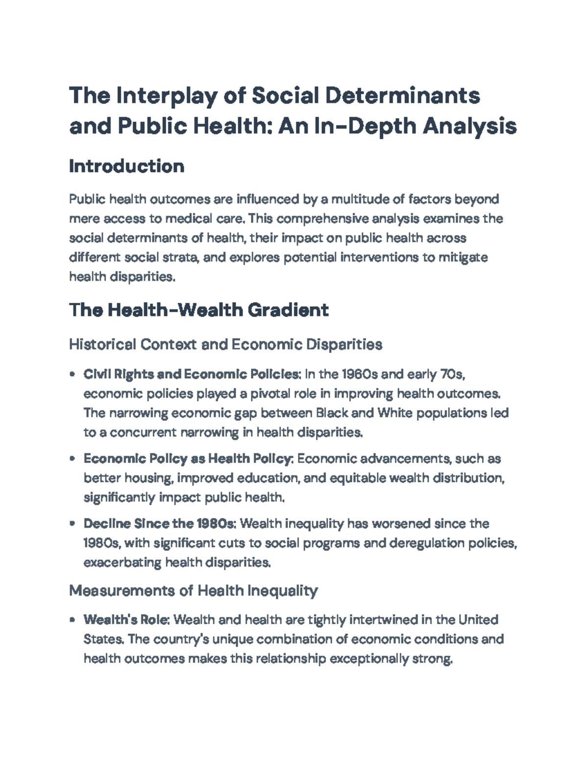 Social Determinants of Health: Examining Disparities and Interventions ...