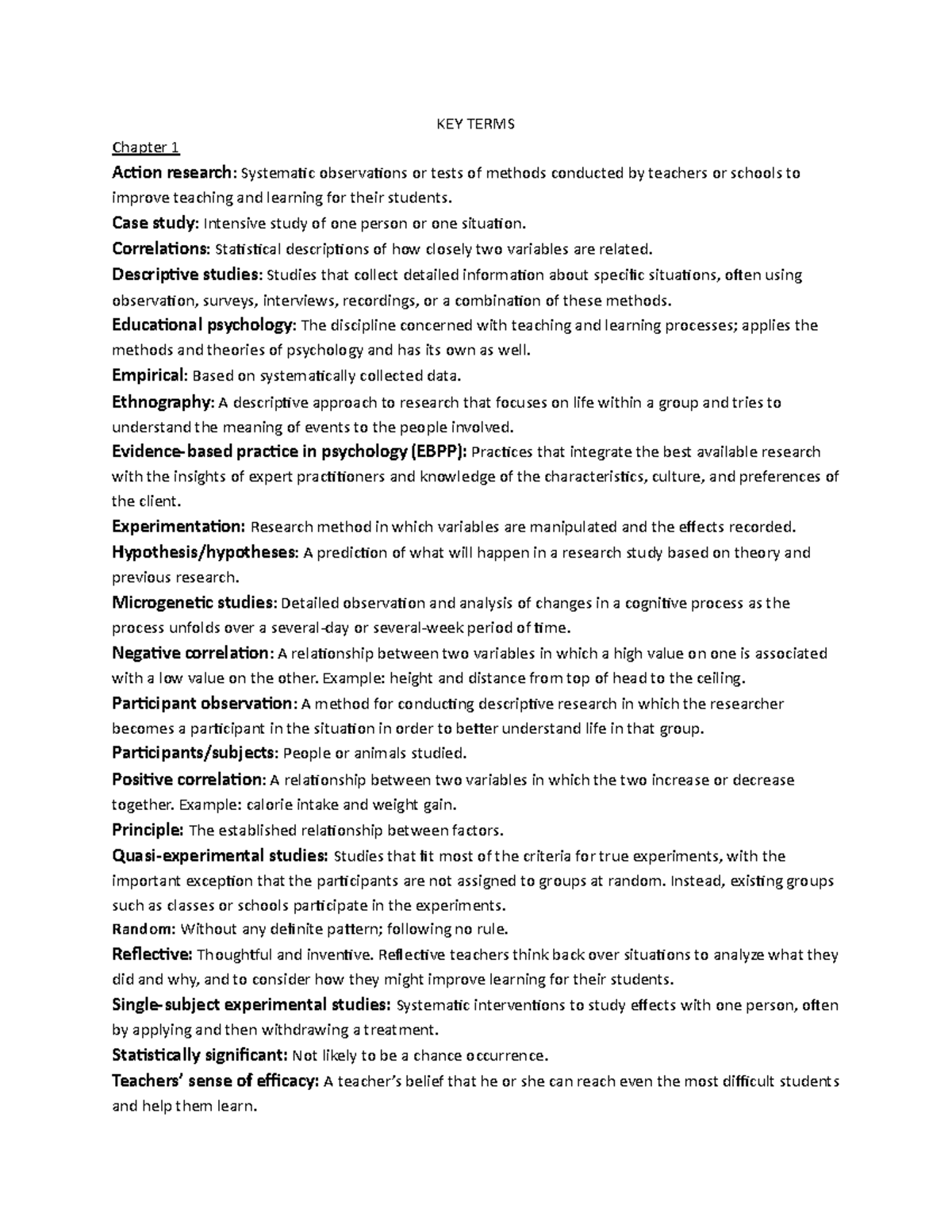 ED- Psych-chapter-1-to-6-key-terms - KEY TERMS Chapter 1 Action ...